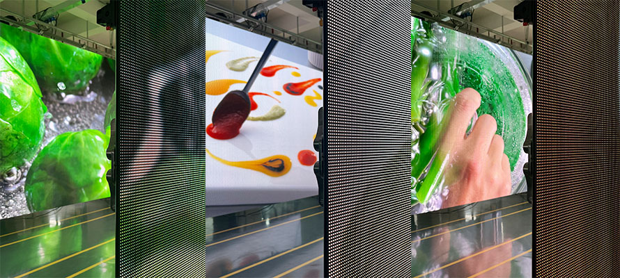 outdoor mesh transparent display