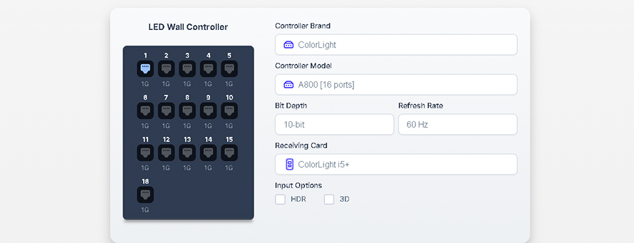 LED wall size calculator